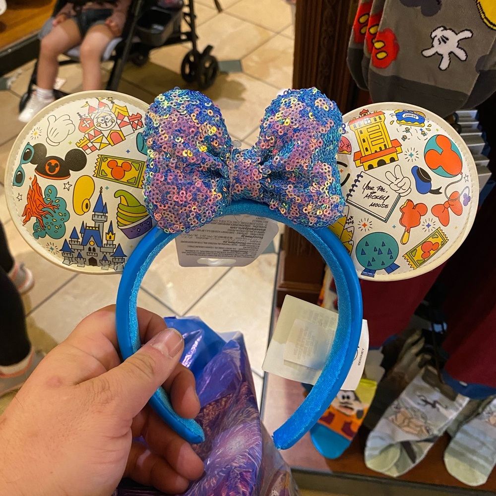 Disney Blue and Purple Sequin Minnie Mouse Ears